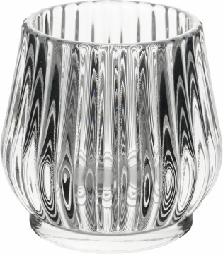 Crystal cut candle vessel