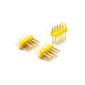 Encabezado de lanzamiento de 2.0 mm doble fila amarillo recto
