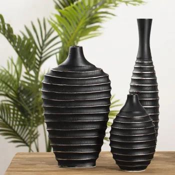 Custom Wholesale Resin Vases: Unique Handmade Black Wine Bottle Shapes
