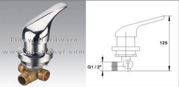 Brass Zinc Handle Faucet With Three Holes For Shower 