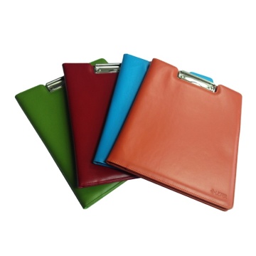 Customizable Size A4 A5 PU Leather File Folder with Metal Clip