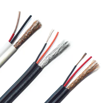 Black and White CCTV RG6+2C Coaxial Cables for Security RG59 Applications
