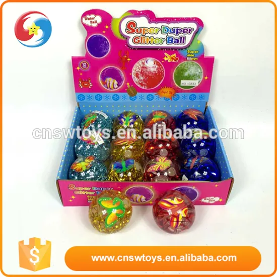 Best gift for children beautiful 5.5cm bouncy glitter ball