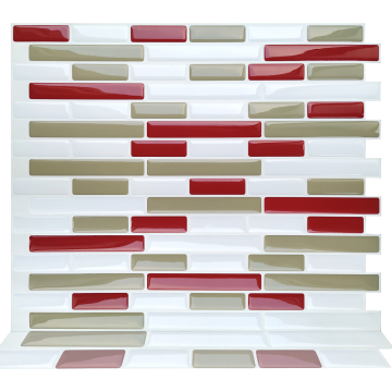 Waterproof mosaic vinyl backsplash peel stick smart tiles