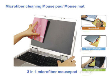 Mulfi-functional Silicon And Microfiber Mousepad / Mouse Mat For Cleaning Glasses, Lens And Lcd  Screen