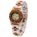 Reloj de muñeca de madera de cuarzo de madera única de madera