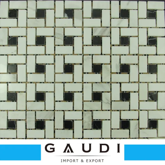 Top grade 305x305mm natural classic bathroom stone wall mosaic
