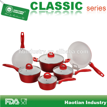10pcs Forged White Ceramic Coating Cookware Set
