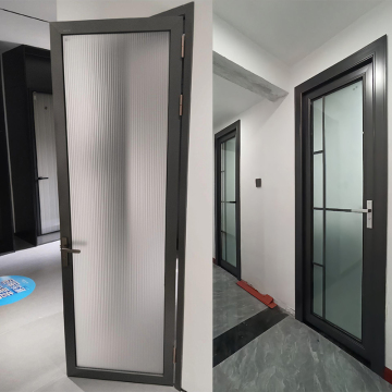 Customized Double Glass Swing Washroom Door with Security - Aluminum Glass Door Manufacturer