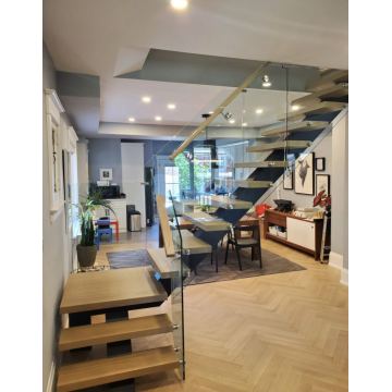 حار بيع داخلي بسيط شعاع مستقيم درج خشبي فقي سترينجر مزدوج