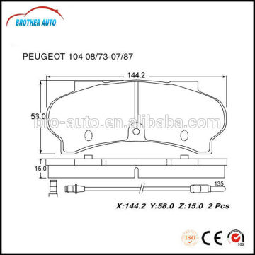 Durable good quality semimetal auto brake pad GDB164 for Peugeot car