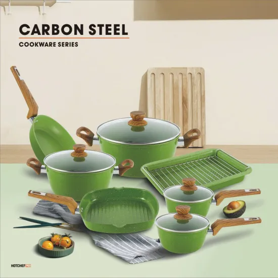 Avocado Carbon Steel 12pc Cookware Set