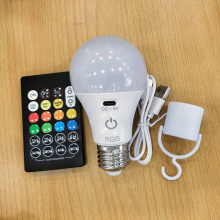 RGBW rechargeable LED light bulbs