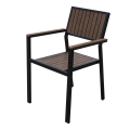 Durable Aluminum Outdoor Armchair with Slatted Back