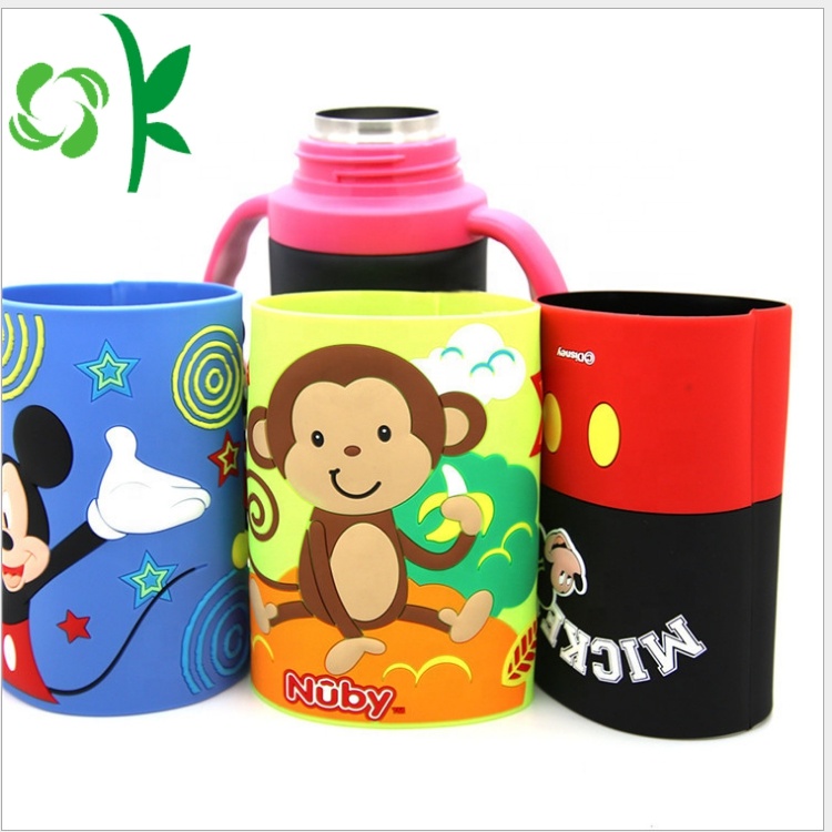 Cartoon Pattern Colorful Silicone Cup Sleeve for Kids