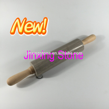 New Design Solid Beautiful Ancient Wood Marble Rolling Pin and Base