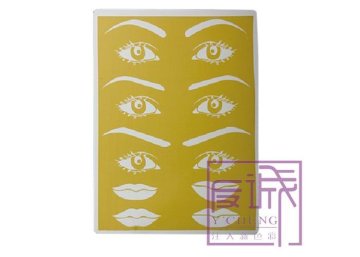 Yellow Fake Eyebrow Tattoo Practice Skins With Skin Texture
