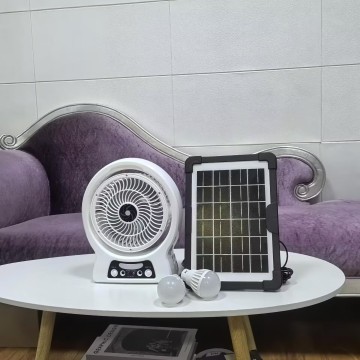 CE FCC Certified 8-inch Portable Rechargeable Solar Charging Table Fan with Lithium Battery