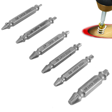 ANENG 6PCS/Set HSS Damaged Screw Extract Or Broken Breakage Heads Crew Extractors Wood Bolts Remover Extract Drill Tool