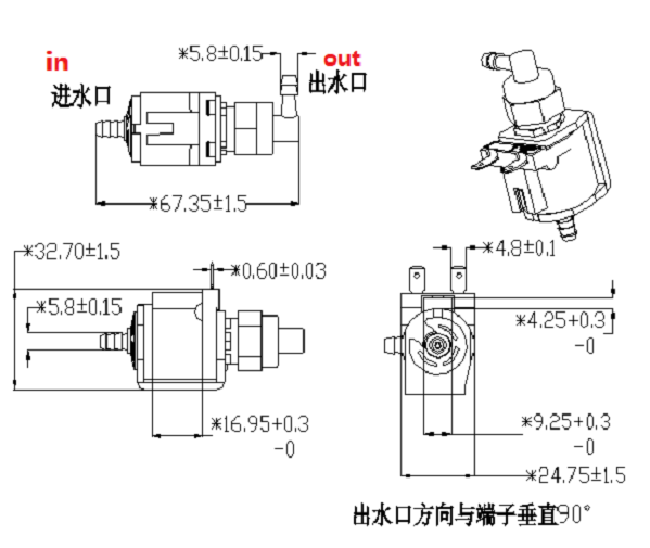 Solenid Water Pump Dyx Sps 02 Size