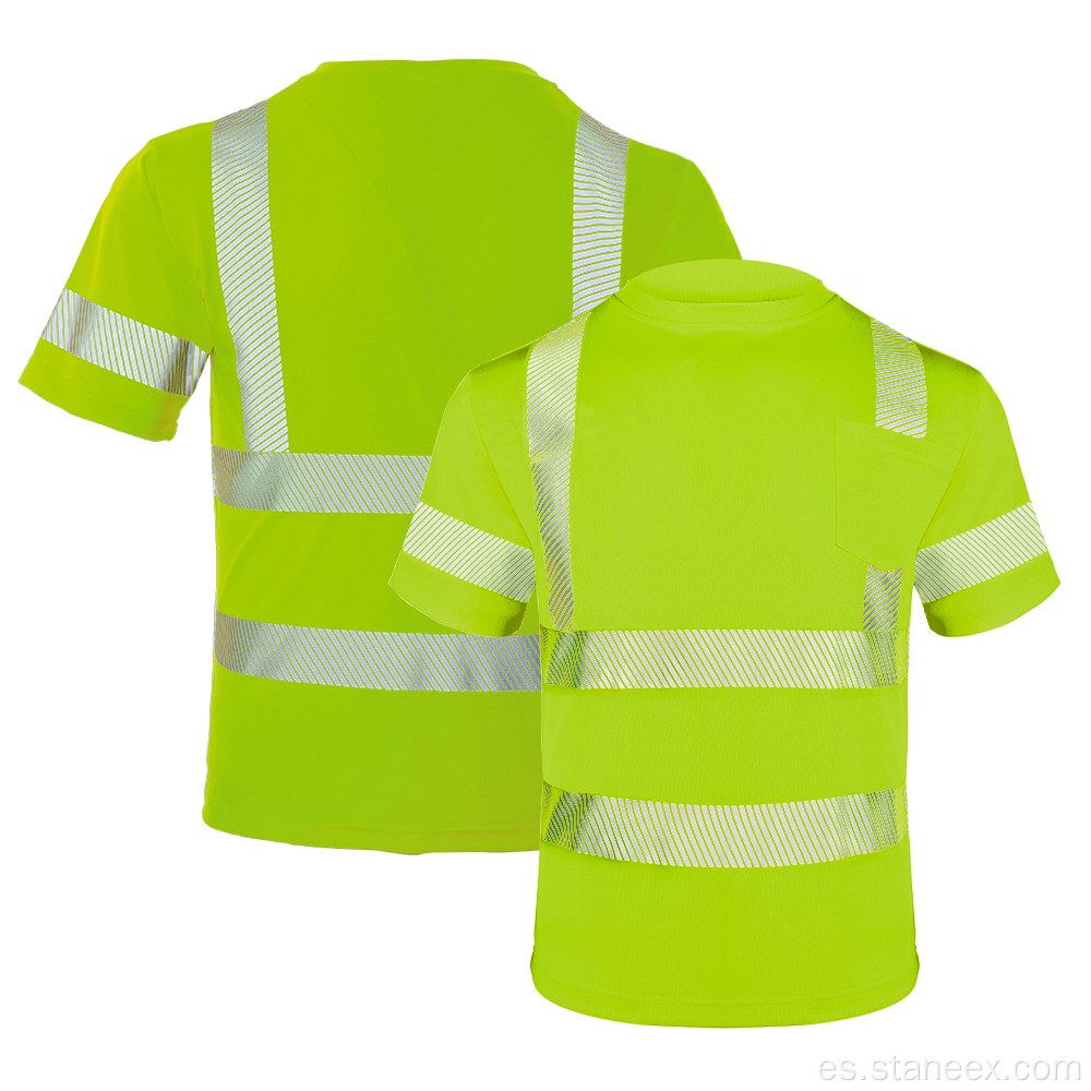 Camisa de trabajador de construcción de cinta reflectante de seguridad transpirable