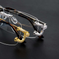 Fashion Rimless Diamond Glasses