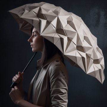 Custom Logo Origami Umbrella: Personal Fashion Designer Sunshade, Compact and Portable, Rain and Windproof 3 Folding Umbrella