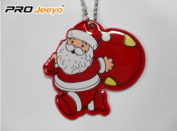 Reflective Leather Santa Claus with Gifts Bag Pendant RV-213A 1