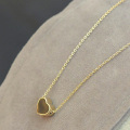 Đơn giản chuỗi mạ vàng Necklace trái tim gắn đá pha lê
