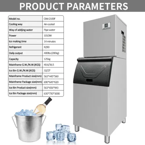 Máquina de fabricação de cubo de gelo comercial