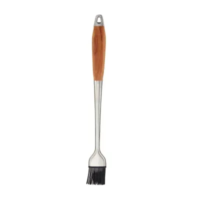 Dishwasher Safe Silicone Barbeque Stainless Steel Acacia Wood Handle Basting Brush