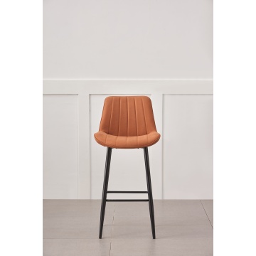 Taburete ergonómico de bar naranja con tela tecnológica transpirable