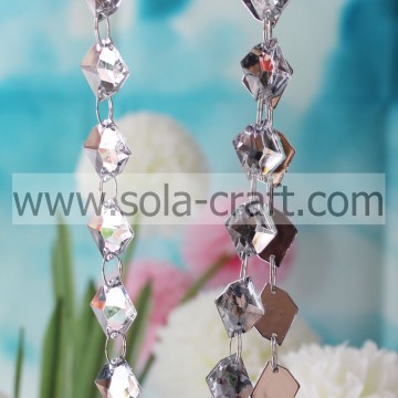 13 * 18MM Clear White Twist Leaf Diamond Swing Crystal Garland για διακοπές ή πάρτι