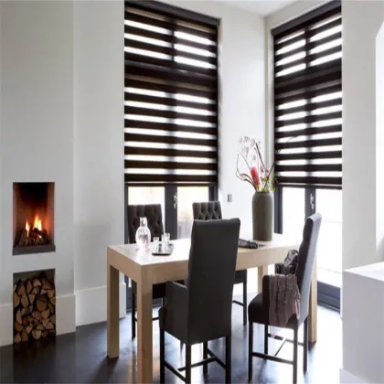 Voice-Controlled Alexa-Enabled Motorized Cordless Zebra Blinds: Fabric-Cutting Machine Crafted Solutions