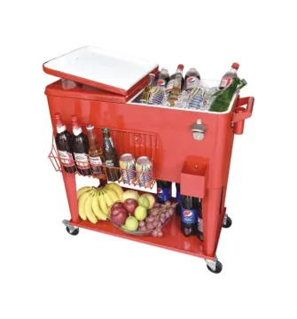 Hot Sale 60qt Stainless Steel Party Beverage Patio Can Cooling Cart Wine Cooler