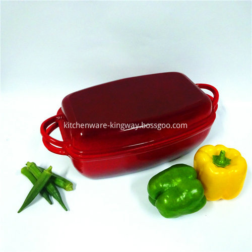 Rectangular Cast Iron Dutch Oven with Grill pan