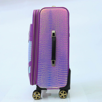 snake PU leather bright double spinner wheels luggage
