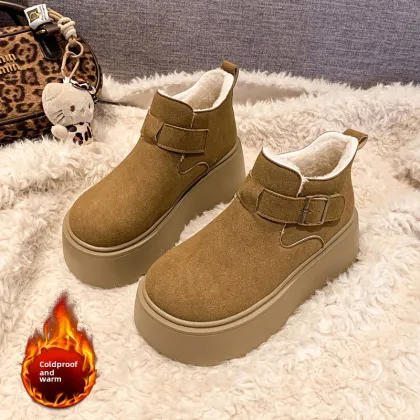 2024 Winter Women's Birkenstock Platform Snow Boots with Fleece Liner