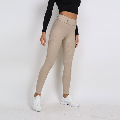 Women Leggings Khaki Equine Breeches With Pocket