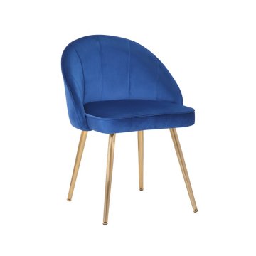 Velvet Upholstered Dining Chairs with Metal Finished Legs