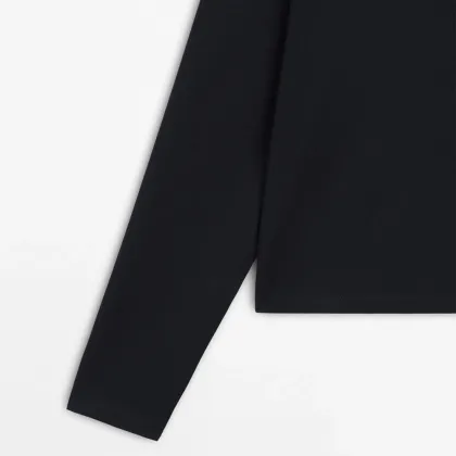 Women's commuting style mercerized cotton polo collar long-sleeved T-shirt