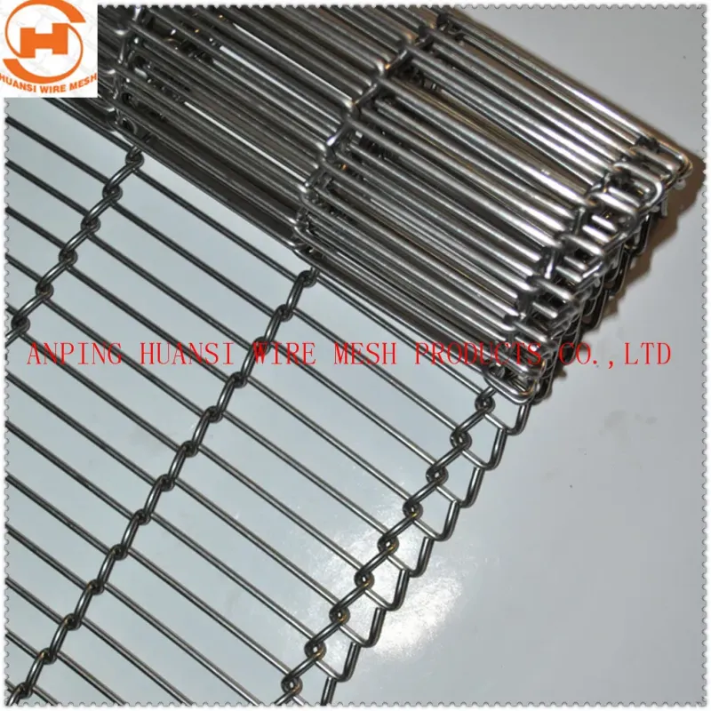 Food Grade 304 Stainless Steel Flat Flex Wire Mesh Conveyor Belt for Bread Baking
