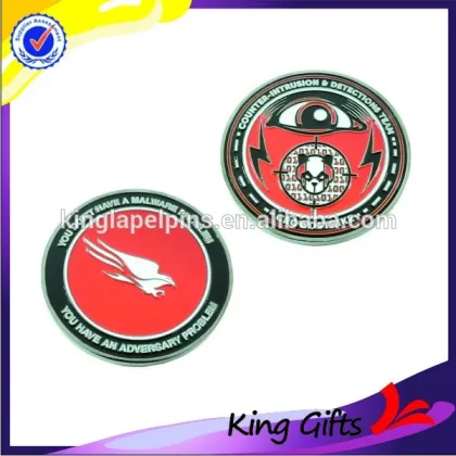 Custom nickel plated air force eagle logo enamel challenge coin