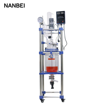 Lab Double Layer Jacketed Glass Reactor Chemical Reactor