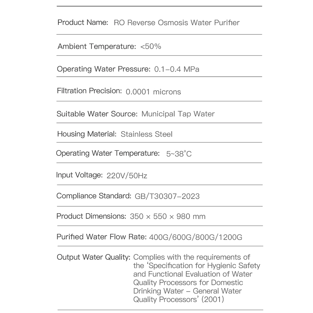 default nameStainless steel Reverse Osmosis Water Purifier