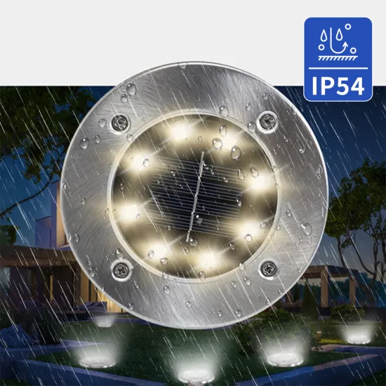Waterproof Solar Garden Lights: 8 LED Pathway & Lawn Illumination with IP65 Rating
