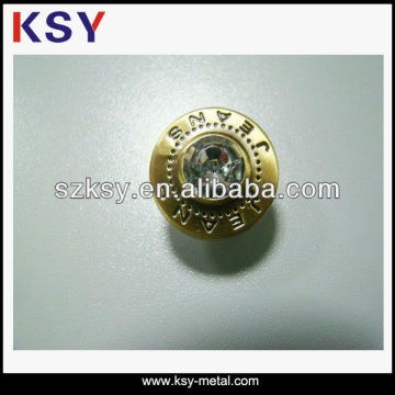 Fancy metal shank jean button/metal button