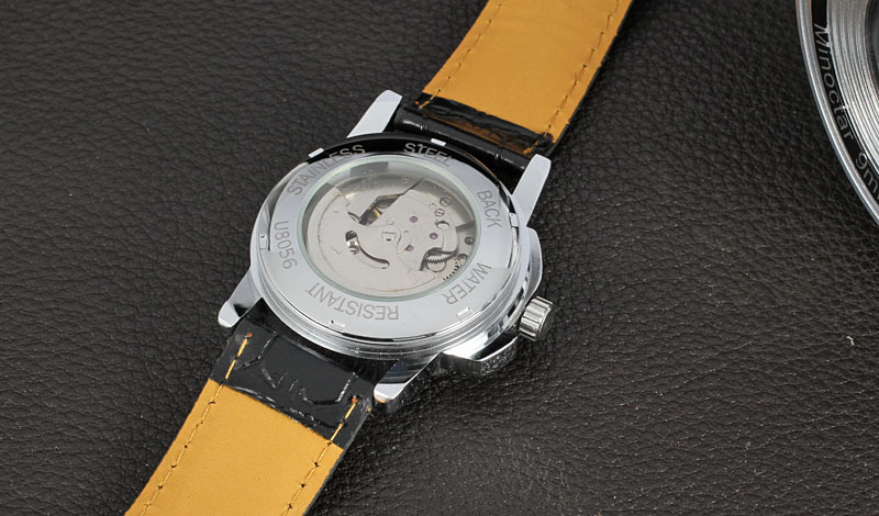 winner day date design men watch with sub-dial
