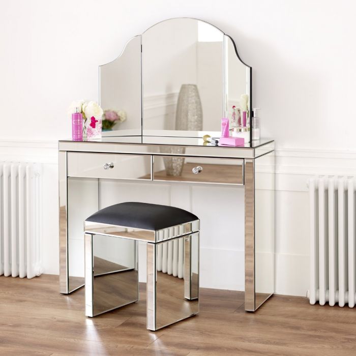 Mesa de maquillaje de tocador de escritorio con espejo