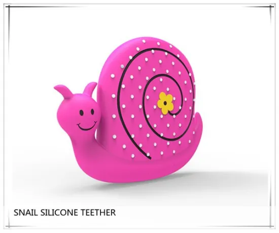 Silicone Baby Gamo Snail/Alphabet pendent Teether Mouth Toys BPA Free